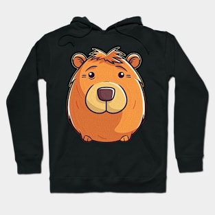 Cartoon illustration of small orange capybara Hoodie